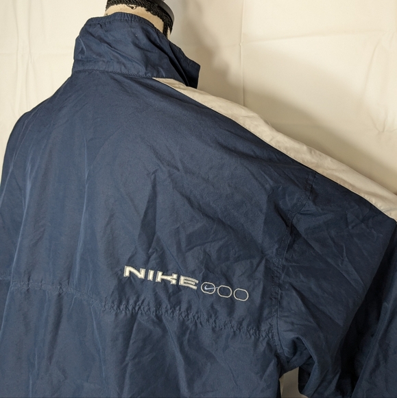 Vintage Y2K Nike 2000's Full Zip Windbreaker Jacket Mens Size XL Navy Blue A041 - Picture 12 of 16